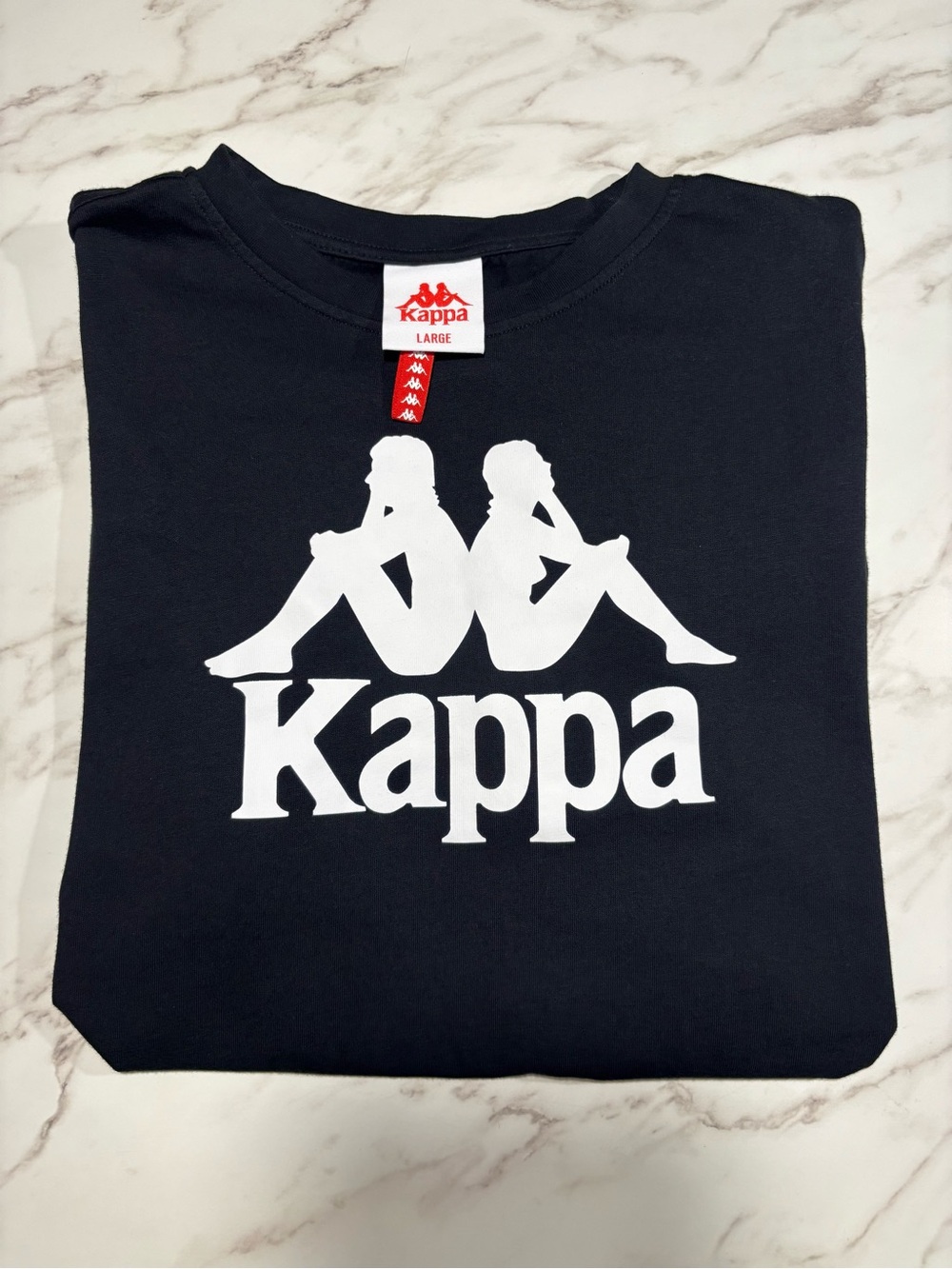 Kappa Black Tee with White Logo Center